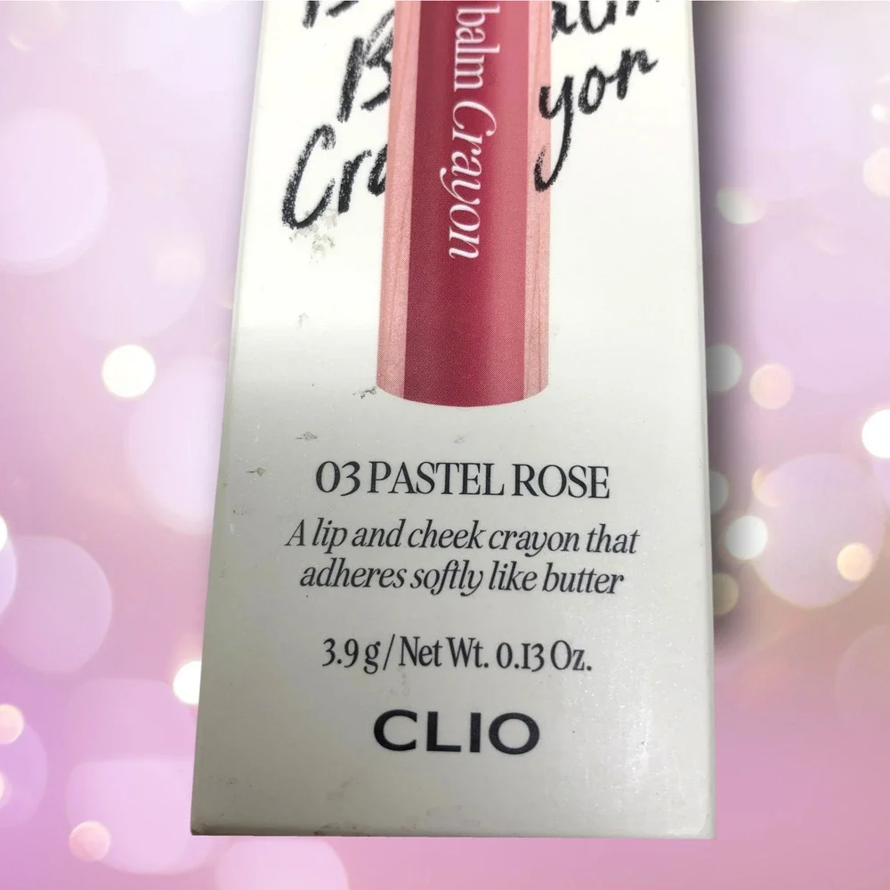 NEW CLIO Butter Balm Crayon 03 Pastel Rose Lip & Cheek Balm K-Beauty EXP 2027